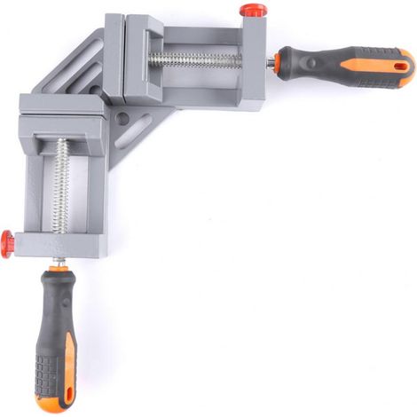 Abrazadera doble en ángulo recto de 90 grados, soporte angular de alta resistencia para carpintería, soldadura y enmarcado (doble). (1/4)