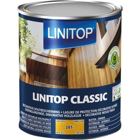 Owatrol – Lasure satinée Linitop Classic 1 L chêne clair – Protection bois intérieur/extérieur – Application facile, sans coulure – Résistance intempéries (1/9)