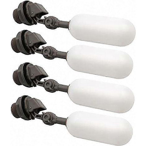 Lot de 4 vannes à flotteur en plastique réglables 3/4 pouce avec filtre à bille pour réservoirs d'eau (1/5)