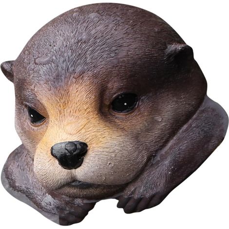 Schwimmende Otterfigur aus Kunstharz für Garten und Teich