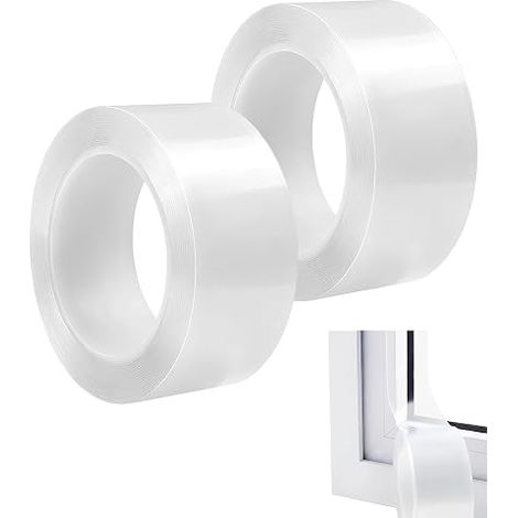 Ruban Isolant Fenêtre Blanc 2 Rouleaux 5cm x 20m, Bande d'Étanchéité Autocollante, Joint Isolation Porte-Fenêtre Anti-Froid, Adhésif Épais pour Bloquer Courants d'Air (1/5)