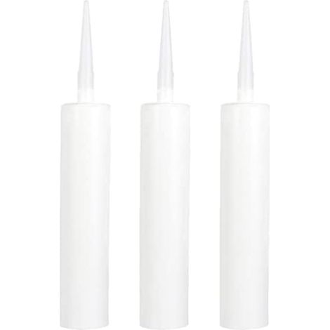 Lot de 3 tubes de calfeutrage vides de 300 ml - Cartouche d'étanchéité à remplir - Outils de calfeutrage manuels pour réparation de fissures et de carreaux (1/5)