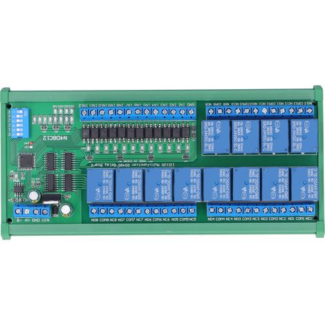 Module Relais 12 Entrées 12 Sorties RS485 Carte Électronique avec Rail DIN N4D8C12 24V (1/5)