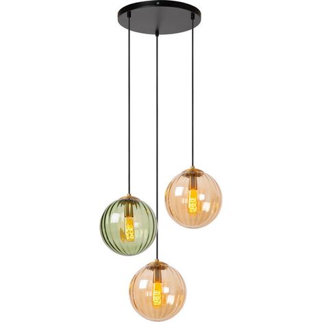 Lucide MONSARAZ - Pendelleuchten - Ø 35 cm - 3xE27 - Grün (1/5)