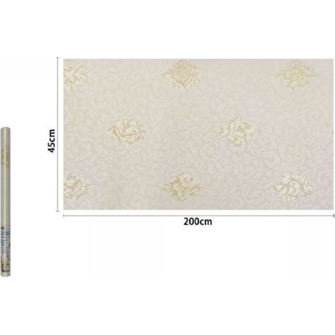 Trade Shop - Pvc Adhesivo Film Rollo Damasco 45cm X 2mt Muebles Cajones Hogar 71222 -