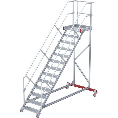 Euroline 513 Wartungsbühne 45° 600mm Stufenbreite 13 Stufen Alu gerieft