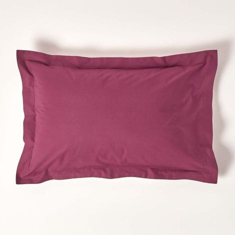 HOMESCAPES Plum Egyptian Cotton Oxford Pillowcase 200 Thread Count - Plum