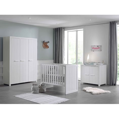GASTON - Pack Lit Bébé 60x120cm + Commode + Armoire 3P (1/4)