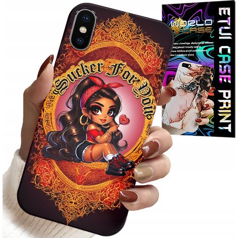 Custodia per iPhone XS MAX - custodia alla moda con bambola e vetro (1/5)