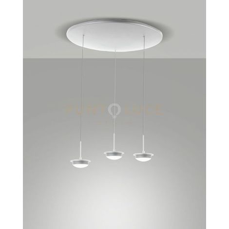 3805-47-102 MONTATURA BIANCA COMPLETA TONDA A LED CCT 2700K - 3000K - 4000K- 42W - 4530 lm 3 LUCI DIMMERABILE