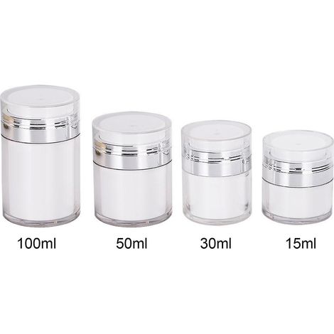4 pots de crème sous vide, format voyage, en plastique, pour fond de teint, format portable - 15 ml (1/5)