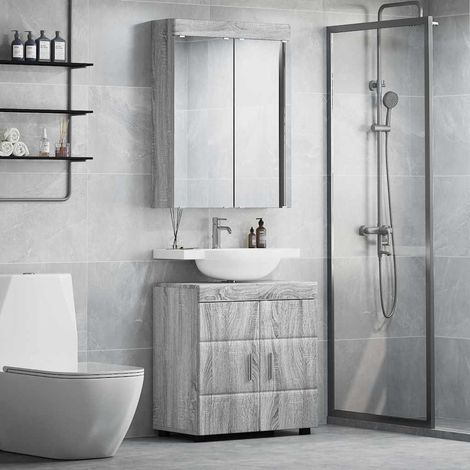 Badezimmermöbel-Set TULUM 2 pcs Graues Sonoma 60 x 34 x 63 cm