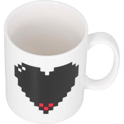 Tasse en céramique à motif cœur, thermosensible et changeant de couleur, idéale pour la maison, le bureau, le restaurant ou le bar. (1/5)