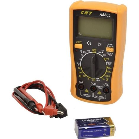 Vtizikl Tester Multimetro Digitale Lcd Con Puntali Professionale Ampere A830l - (1/2)