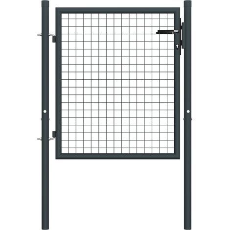 Portail en maille de jardin Acier galvanisé 100 x 125 cm Gris (1/5)