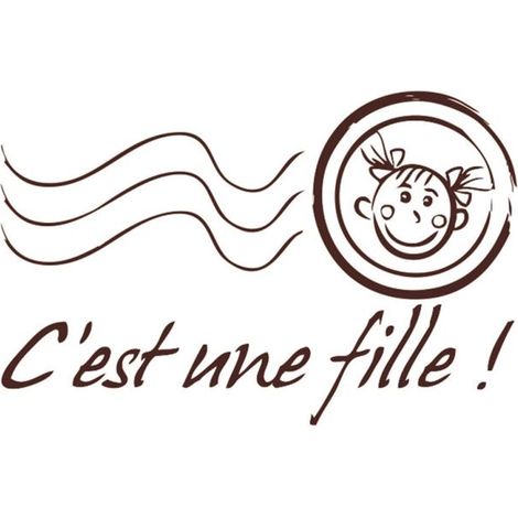Tampon en bois C'est une fille