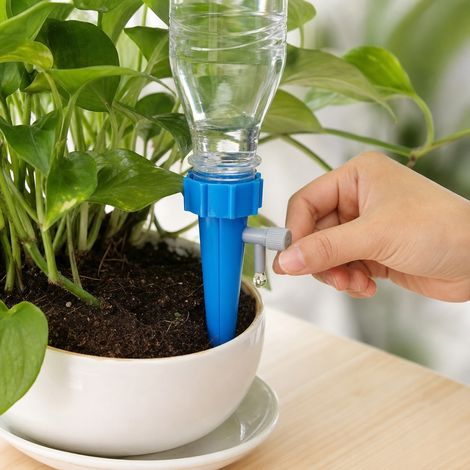 20 Pièces Arrosage Automatique Goutteur 13,5 x 3,5 cm PP Bleu Vert Plantes (1/4)