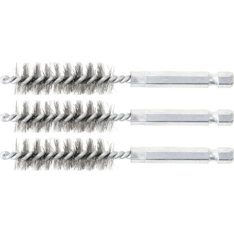 BGS spazzola d'acciaio 14mm esagono esterno 6,3mm (1/4") 3pz. - 3078-14-S
