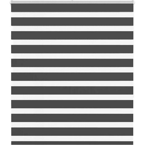 Doppelrollo Schwarz 125x150 cm Stoffbreite 120,9 cm Polyester