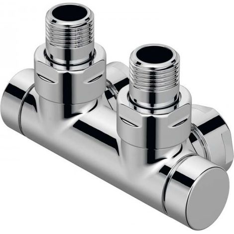 Pack vanne d'isolement en H kit T CHROME coudé ACOVA - 991628
