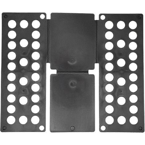 Planche à plier t-shirts organisateur linge 40x48cm plieuse gain de place maison chambres étudiant voyages tri facile rangement soigné 137x274cm noire (1/5)