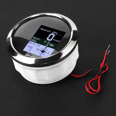 Compteur de vitesse GPS 85 mm pour voiture, bateau, ingénieur, en acier inoxydable, étanche, numérique, cadran noir (1/5)