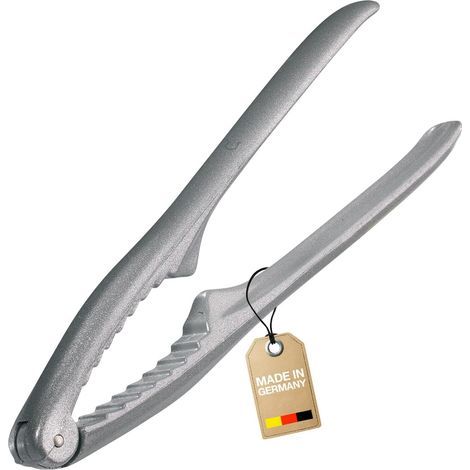 Nussknacker – Karabinerhaken – Aluminium-Druckguss – Für Haselnüsse und Mandeln – Küche und Dekoration – Silber – 15 x 3,3 x 1,5 cm (1/5)