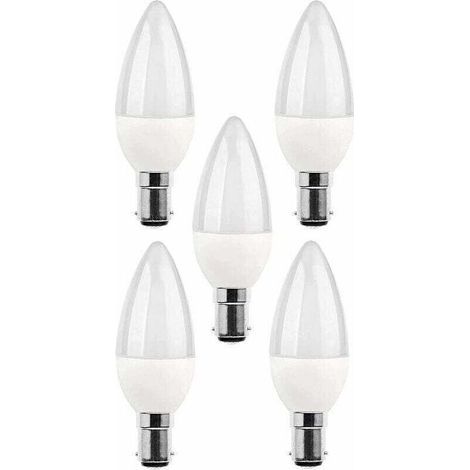 5 packs of B15 LED bulbs, 5W incandescent bulb, 220V 270 lm, 3000K daylight, B15 bayonet base bulb, [energy efficiency class A+]. (1/4)