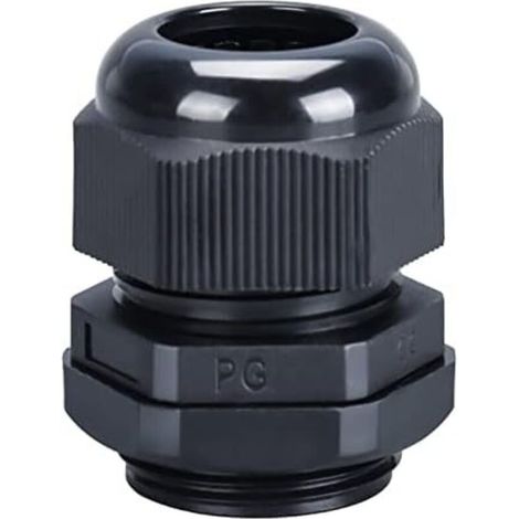 PG19 Nylon-Kabelverschraubung, 25 Stück wasserdichte elektrische Rohrverbinder mit Kontermutter/Unterlegscheibe (Schwarz) - Crezuo