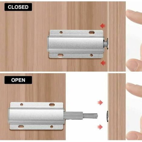 Armoire à portes magnétiques à pousser pour ouvrir Serrure de porte magnétique en aluminium Amortisseur à pousser pour système de fermeture d'armoire tiroir (1/3)
