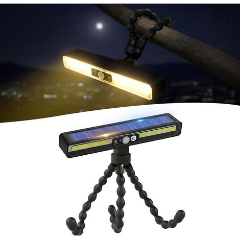 Outdoor solar light with motion detector, 3 smart modes for patio, garage, camping (warm light) (1/5)