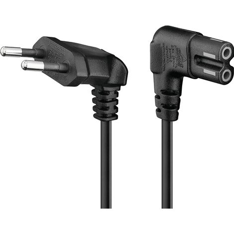Cable de alimentacion IEC-320 acodado - C7 acodado 1.5 M Negro (1/4)