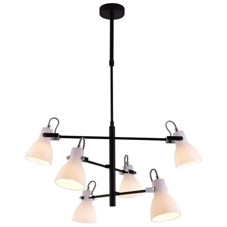Lustre loft métal noir/blanc 6xE14 Kaja KANTI K-8108