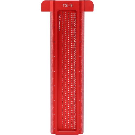 Règle de traçage pour le travail du bois TS-8, en alliage d'aluminium, avec graduations en T (0 à 8 pouces), mini-outil de traçage (0 à 8 pouces). (1/5)