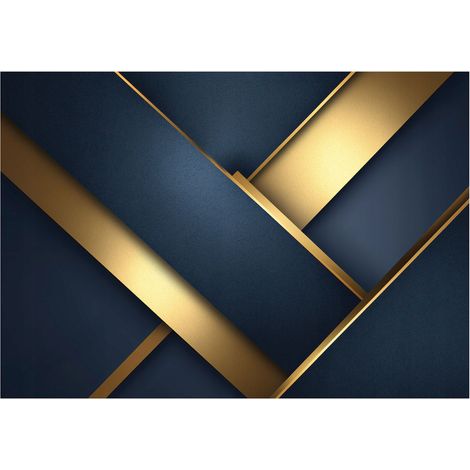 Moderne Fototapete Goldene Blätter Abstrakt – Großformat Wandtapete 200x140 cm – Design für Wohnzimmer & Schlafzimmer