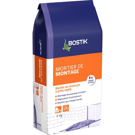 Bostik - Mortier Réfractaire - Mortier Colle Idéal Pour Cheminée Et Barbecue - Gris - Sac de 5 kg (1/5)