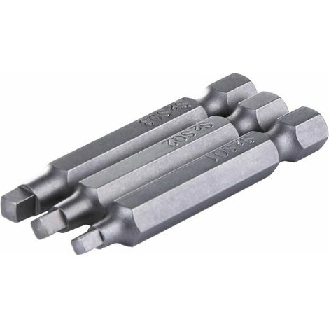 UEB Jeu De 3 Embouts De Vissage Magnétiques Pour Vis À Tête Carrée - 50 Mm, Ensoleillé (1/3)