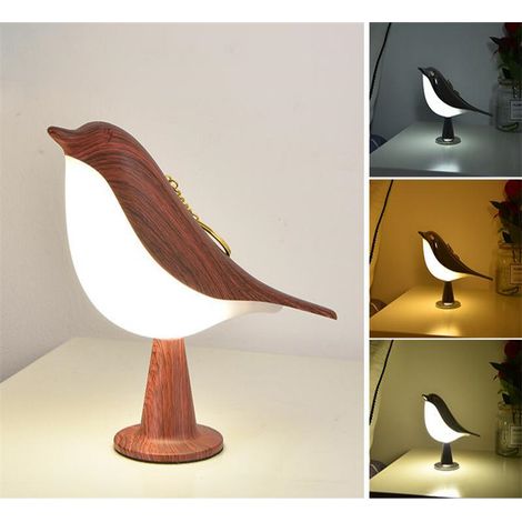 Lampe de table pie créative, lampe décorative LED pour voiture, lampe de chevet tactile, 3 températures de couleur, lampe d'ambiance (rouge)