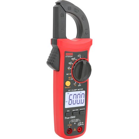 Pince ampèremétrique portable UNI T UT202a Mini à gamme automatique True RMS pour les tests de tension, courant, résistance et capacité (1/5)