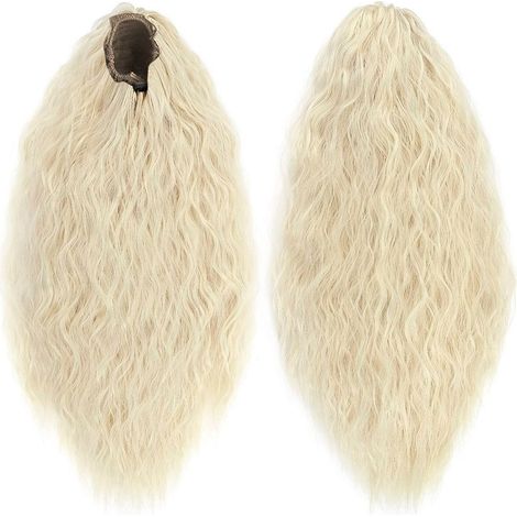 Rallonge cheveux bouclés blonds à clip CAROL faux cheveux 140gr sur 70cm (1/3)