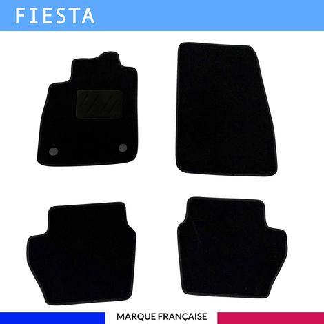 Tapis de sol voiture - Sur mesure pour  Ford FIESTA dès 01/2017 - Antidérapant - Tapis de sol 4 pièces - Moquette - Noir