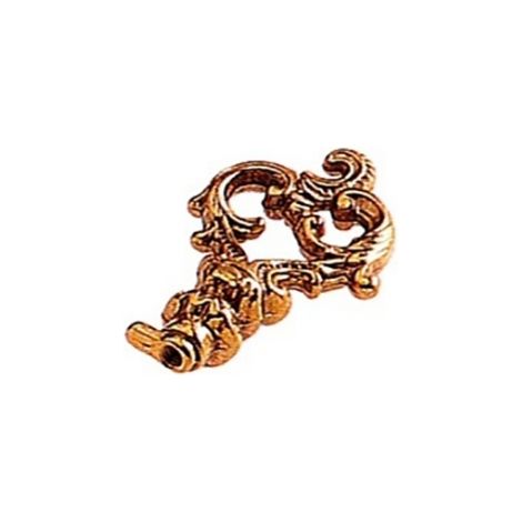 Ouvre&Déco – Fausse clé de meuble ancienne en laiton poli – Largeur 7 mm – Hauteur 30 mm – Élégance style Louis XV pour meubles décoratifs