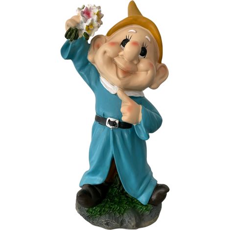 Nano da Giardino in poliresina Altezza 28 cm Statuetta Gnomo per esterno CUCCIOLO - 6 Cucciolo