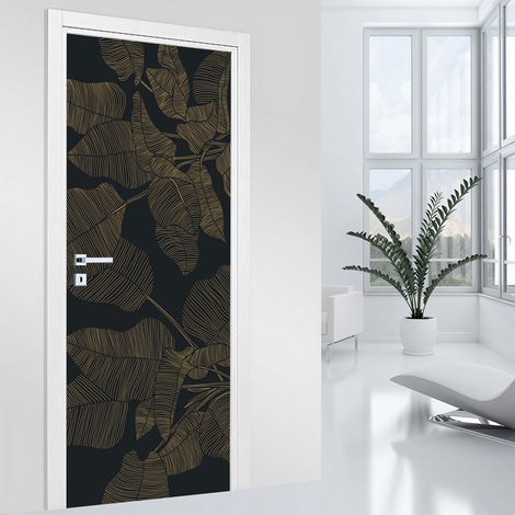 Stickers pour porte - Feuilles - 93 x 205 cm - Adhésif MAT (1/2)