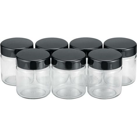 Pots de yaourt supplémentaires noir - Lot de 7 - Verre premium sans BPA (1/5)