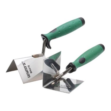 Lot de 2 Truelles d'Angle en Acier Inoxydable 80 x 60 mm - Truelle d'Angle Intérieure et Extérieure en - Spatule d'Angle avec Poignée Souple (1/4)