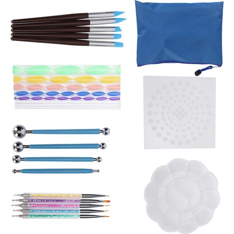 Set de 25 outils de peinture à points Mandala DIY, kit créatif de traçage avec pochoirs, fournitures artistiques pour dessin et décoration (1/5)
