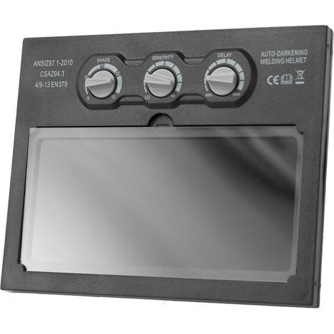 Masque de soudage à assombrissement automatique solaire – Protection UV/IR DIN 15 – Temps de commutation 1/10000s – Zone de visualisation 92,5x42,5mm (1/5)