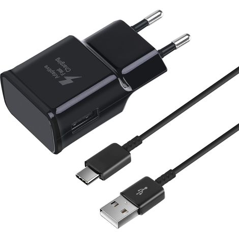 Chargeur Type C Charge Rapide pour A13 A14 A20e A34 A52 A53 A54 S8 S9 S10 S20 S21 FE Plus, Z Fold2 5G, Android Téléphone Chargeur Adaptateur Secteur avec 1,5m USB C Cable (1/5)