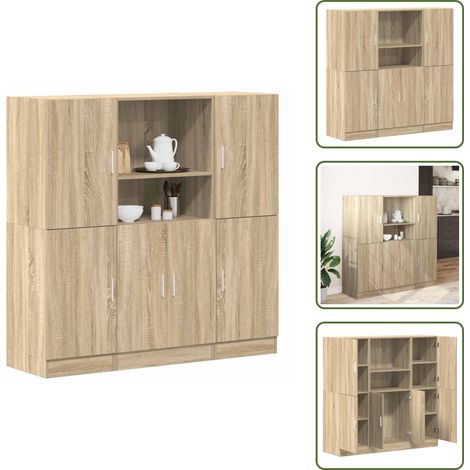 vidaXL Ensemble d'armoires de cuisine 3 pcs chêne sonoma (1/5)